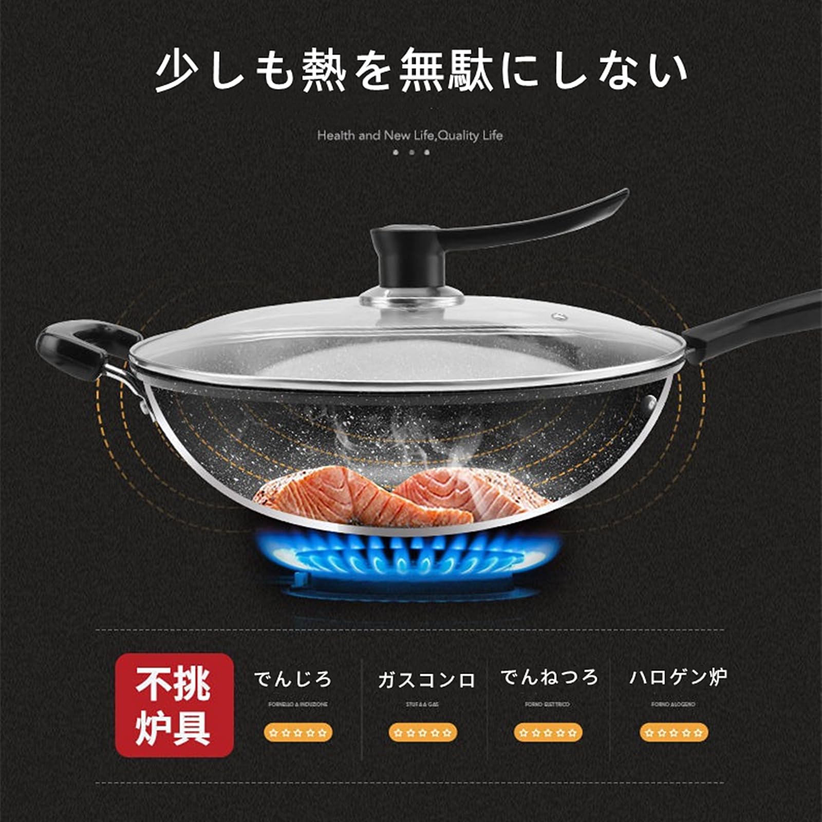 Amazon.co.jp: フライパン 深型 炒め鍋 28cm/30cm/32cm/34cm 蓋付き